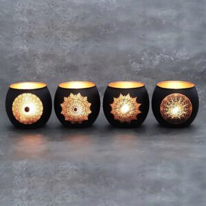 Ein Bild von Windlicht - Rangoli-Mandala, in der Kategorie Kerzen