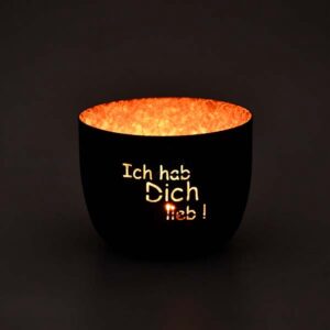 Ein Bild von Windlichtschale - Ich hab dich lieb, in der Kategorie Kerzen Windlicht Tee Geschenk