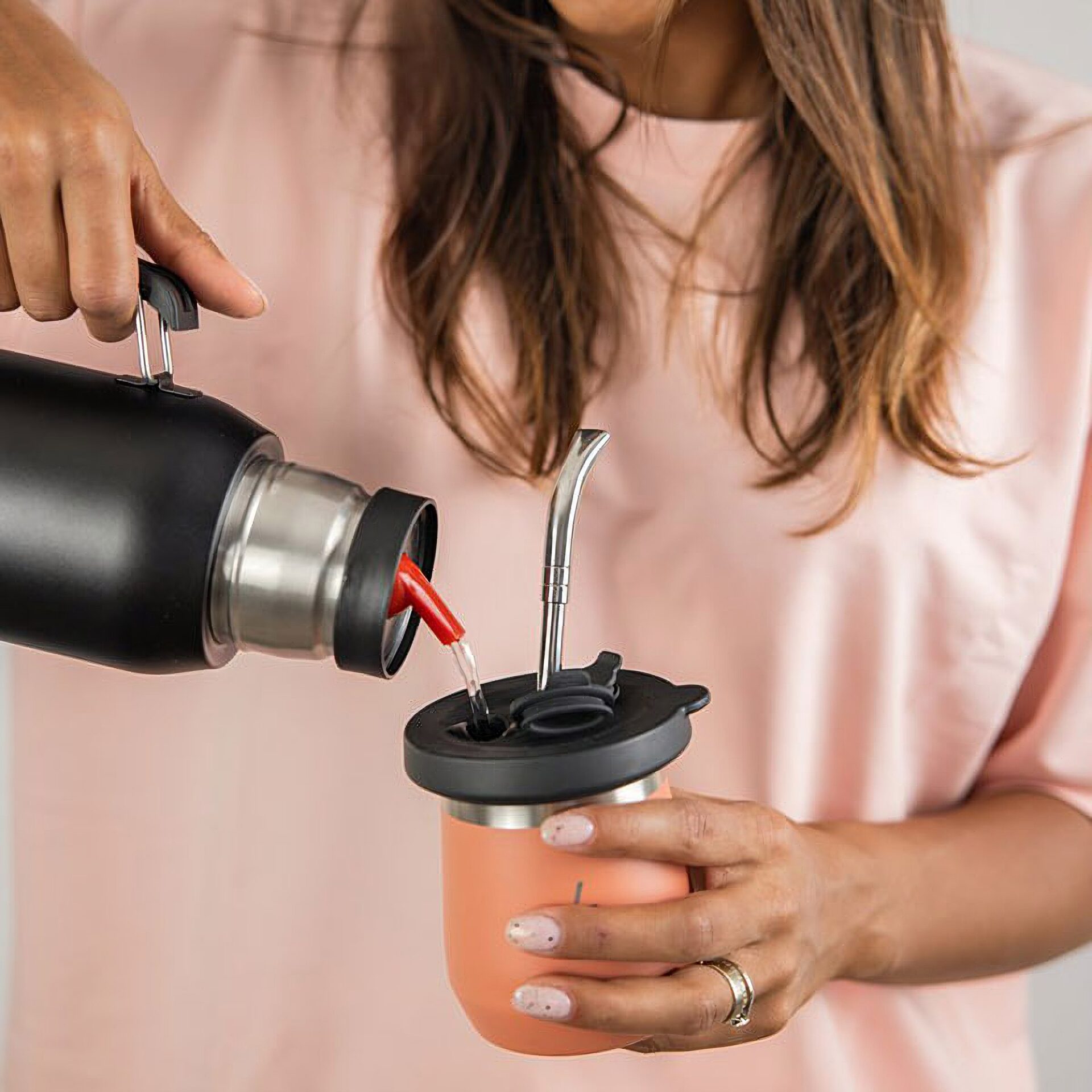 Ein Bild von Yerba Mate Set Terolid Dualflow Pro von Un Mate - Rot, in der Kategorie Teezubehör