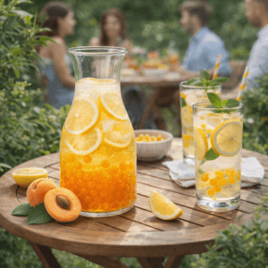 Ein Bild von Aprikose Fruchtperlen für Bubble Tea - 240g, in der Kategorie Nahrungsmittel Popping Bobas