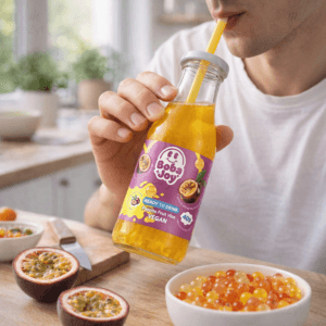 Ein Bild von BOBAJOY - Ready to Drink - Passion Fruit Vibe 330ml, in der Kategorie Nahrungsmittel Popping Bobas
