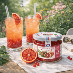 Ein Bild von Blutorange Fruchtperlen für Bubble Tea - 240g, in der Kategorie Nahrungsmittel Popping Bobas