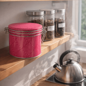 Ein Bild von Bügelverschlussdose  - Crazy pink, in der Kategorie Teedosen