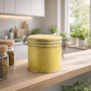 Ein Bild von Bügelverschlussdose  - Crazy yellow, in der Kategorie Teedosen