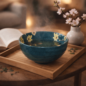 Ein Bild von Cha wan Teeschale Raku 0.25l - Blau / Gelb, in der Kategorie Teetassen und Gläser Matcha Schalen