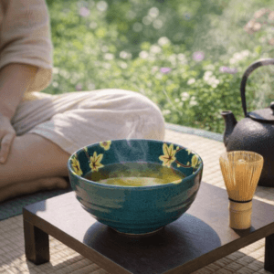 Ein Bild von Cha wan Teeschale Raku 0.25l - Blau / Gelb, in der Kategorie Teetassen und Gläser Matcha Schalen
