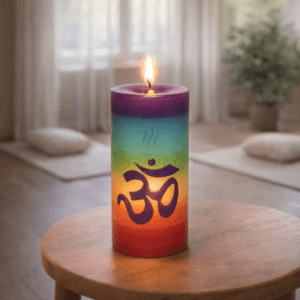 Ein Bild von Chakra Kerze mit Ohm, in der Kategorie Kerzen