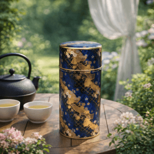 Ein Bild von Dose 200g gold/blau, in der Kategorie Teedosen