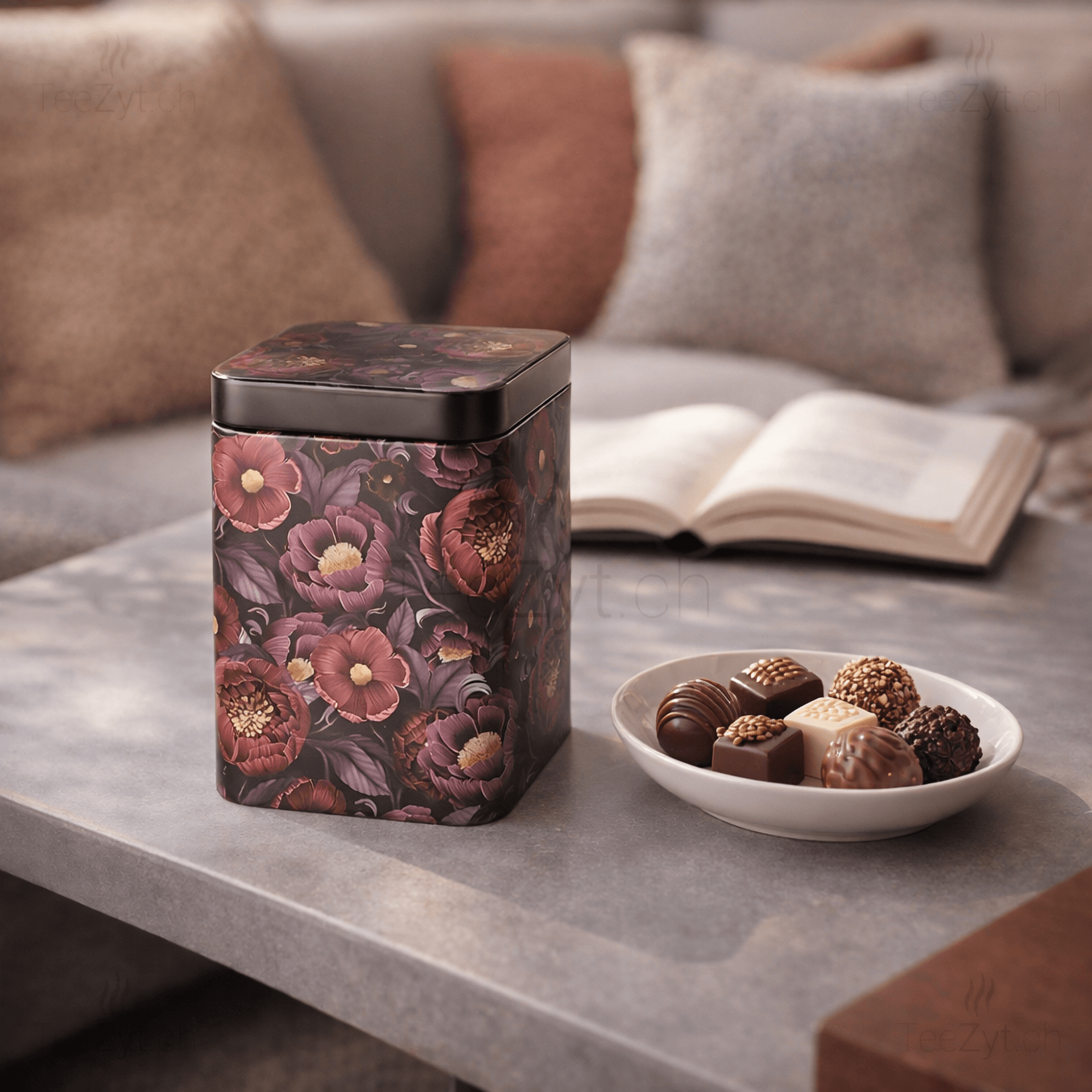 Ein Bild von Dose "Mystic Flower" - 100 g, in der Kategorie Teedosen