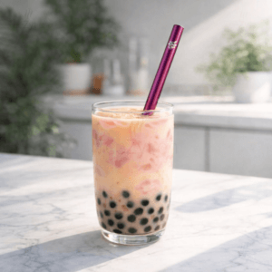 Ein Bild von Edelstahl Strohhalm für Bubble Tea - Purple, in der Kategorie Teezubehör