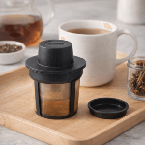 Ein Bild von Finum Teefilter-System - Floating Basket M - Schwarz, in der Kategorie Teesiebe und Teefilter