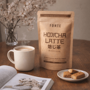 Ein Bild von Fonte Hojicha Latte, in der Kategorie Nahrungsmittel Latte
