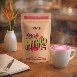 Ein Bild von Fonte Pink Pitaya Latte, in der Kategorie Nahrungsmittel Latte