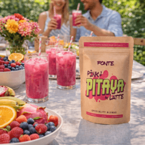 Ein Bild von Fonte Pink Pitaya Latte, in der Kategorie Nahrungsmittel Latte