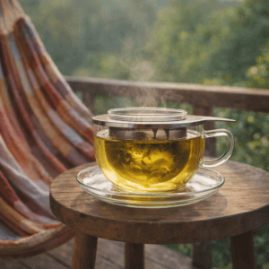 Ein Bild von Glas-Kräuterteetasse - Tea Time 0.3l, in der Kategorie Teetassen und Gläser