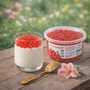 Ein Bild von Granatapfel-Fruchtperlen für Bubble Tea - 450g, in der Kategorie Nahrungsmittel Popping Bobas