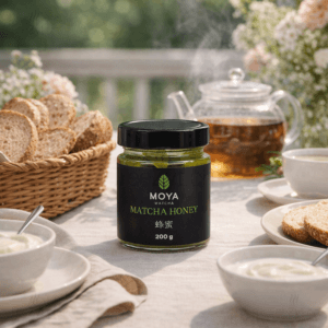 Ein Bild von Honig mit Matcha - Bio, in der Kategorie Nahrungsmittel Honig