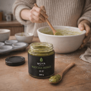 Ein Bild von Honig mit Matcha - Bio, in der Kategorie Nahrungsmittel Honig
