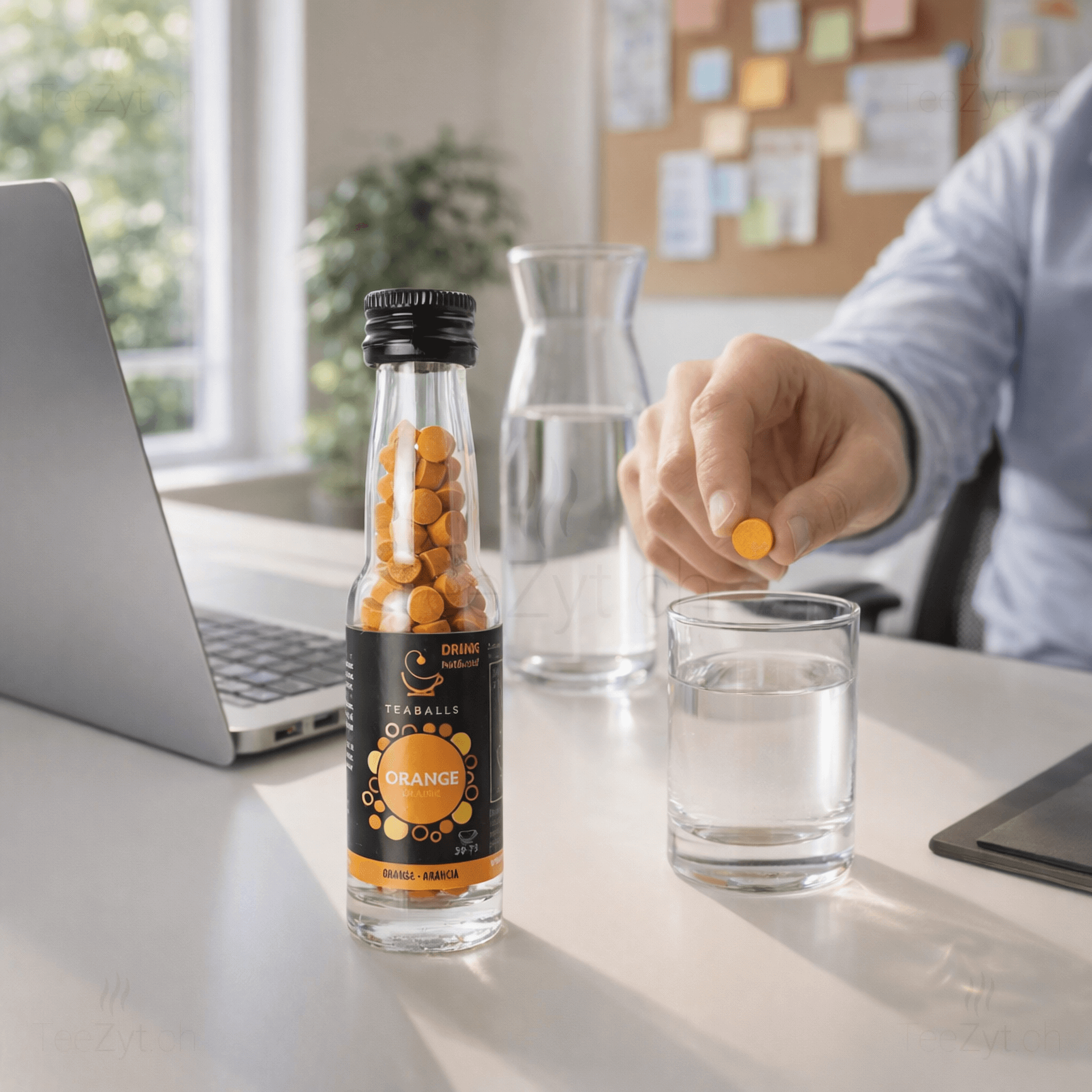 Ein Bild von Instant Tee "TEABALLS" - Orange, in der Kategorie Nahrungsmittel Instantgetränke