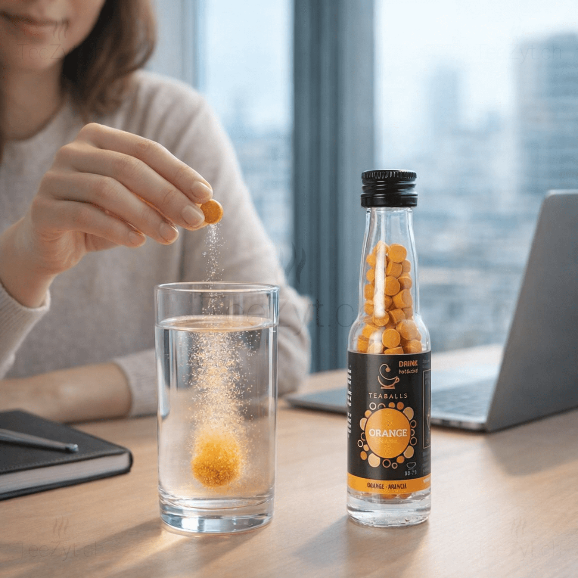 Ein Bild von Instant Tee "TEABALLS" - Orange, in der Kategorie Nahrungsmittel Instantgetränke