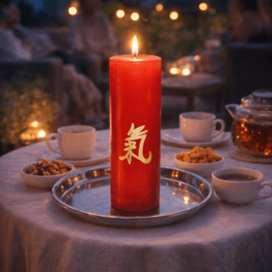 Ein Bild von Kerze mit China Symbol rot, in der Kategorie Kerzen