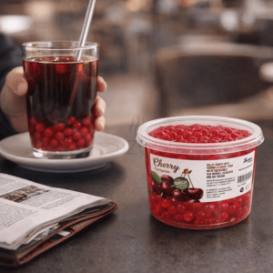 Ein Bild von Kirsch-Fruchtperlen für Bubble Tea - 450g, in der Kategorie Nahrungsmittel Popping Bobas