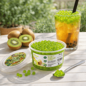 Ein Bild von Kiwi-Fruchtperlen für Bubble Tea - 450g, in der Kategorie Nahrungsmittel Popping Bobas