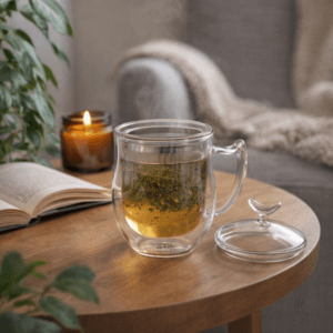 Ein Bild von Kräuterteetasse Glas 0.35l