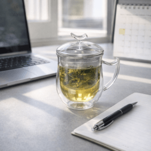 Ein Bild von Kräuterteetasse Glas 0.35l