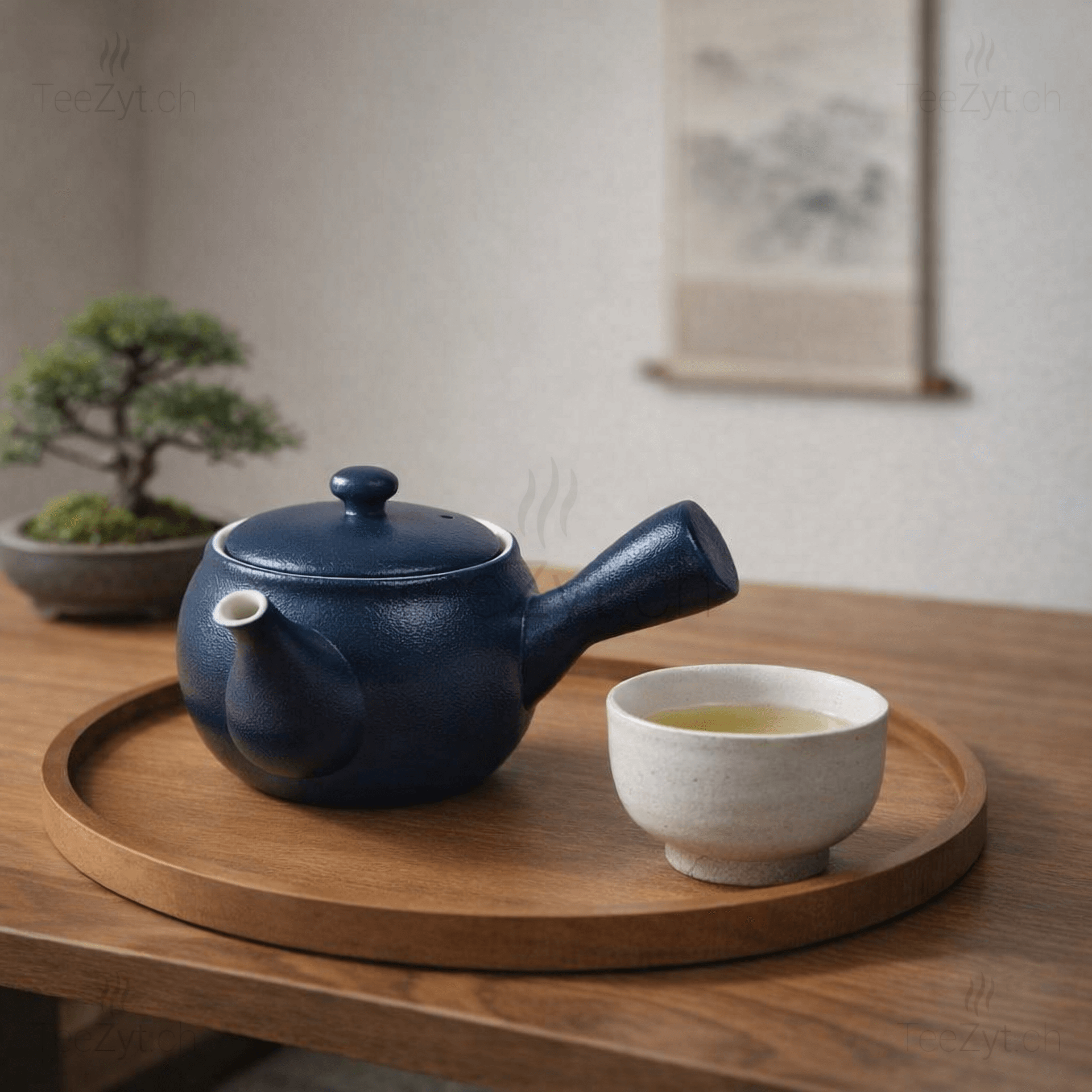 Ein Bild von Kyusu Kännchen Yono - blau - 0.4l, in der Kategorie Teekannen und Teesets Teekannen mit Sieb Kaufen