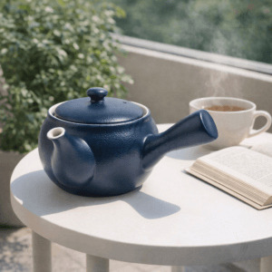 Ein Bild von Kyusu Kännchen Yono - blau - 0.4l, in der Kategorie Teekannen und Teesets Teekannen mit Sieb Kaufen