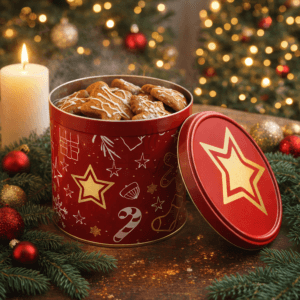 Ein Bild von Lebkuchendose - X-mas - Rot, in der Kategorie Teedosen