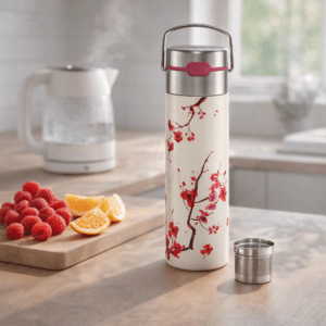 Ein Bild von Leeza - Trinkflasche - Cherry Blossom 0.5l, in der Kategorie Teezubehör Thermosflaschen und Trinkflaschen
