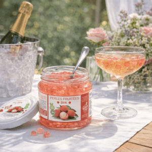 Ein Bild von Litchi-Fruchtperlen für Bubble Tea - 240g, in der Kategorie Nahrungsmittel Popping Bobas