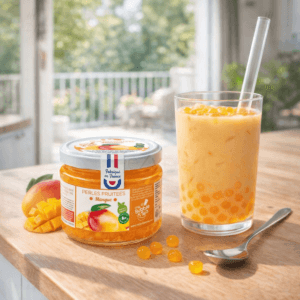 Ein Bild von Mangofruchtperlen für Bubble Tea - 240g, in der Kategorie Nahrungsmittel Popping Bobas