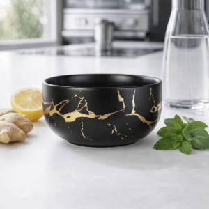 Ein Bild von Matcha Schale - Gold Schwarz, in der Kategorie Teezubehör Matcha Schalen