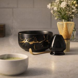 Ein Bild von Matcha Set - ZeeKei Schwarz Gold, in der Kategorie Teezubehör Matcha Set