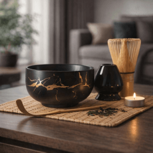 Ein Bild von Matcha Set - ZeeKei Schwarz Gold, in der Kategorie Teezubehör Matcha Set