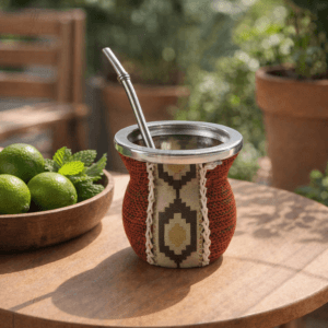 Ein Bild von Mate Trinkgefäss aus Glas - Rot, in der Kategorie Teezubehör Calabasa (Mate-Becher)