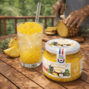 Ein Bild von Pina Colada Fruchtperlen für Bubble Tea - 240g, in der Kategorie Nahrungsmittel Popping Bobas