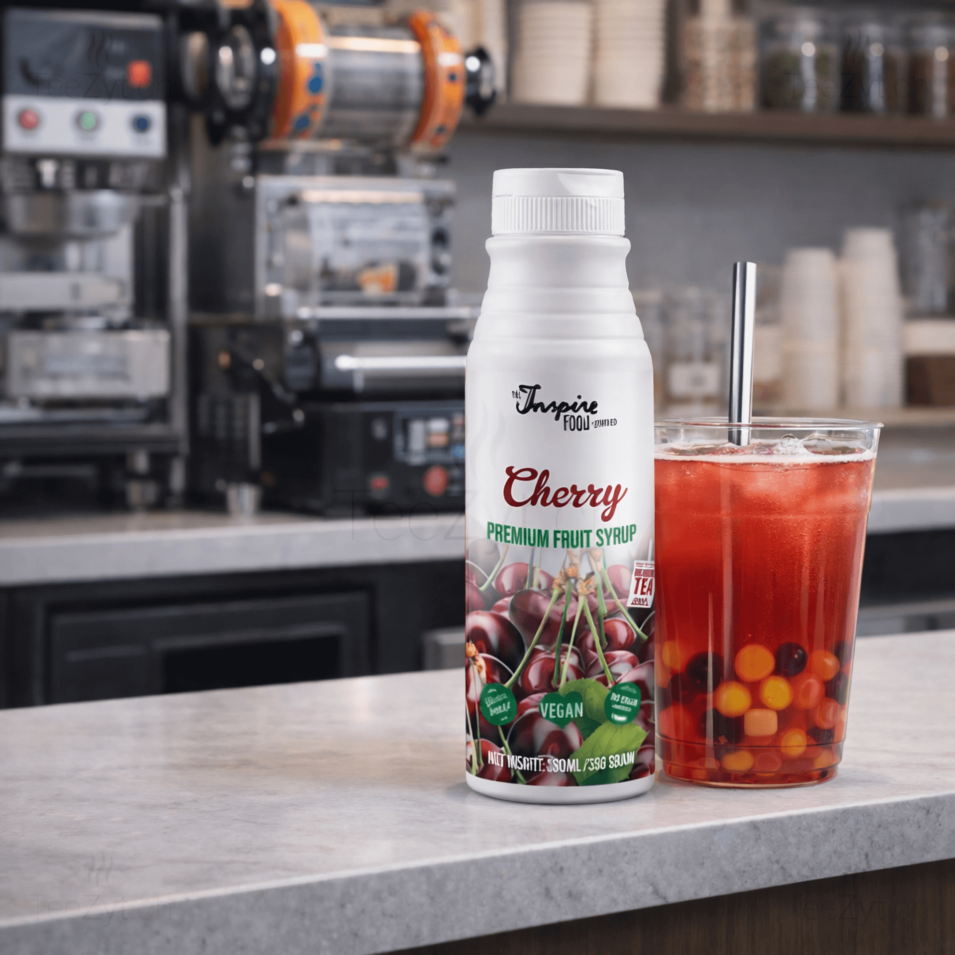 Ein Bild von Premium - Kirsch - Sirup, in der Kategorie Nahrungsmittel Sirup