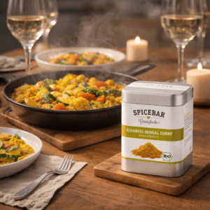 Ein Bild von Scharfes Bengal Curry - Bio - Dose a 70g, in der Kategorie Kräuter und Gewürze Curry