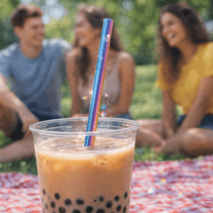 Ein Bild von Strohhalm für Bubble Tea - Rainbow, in der Kategorie Teezubehör
