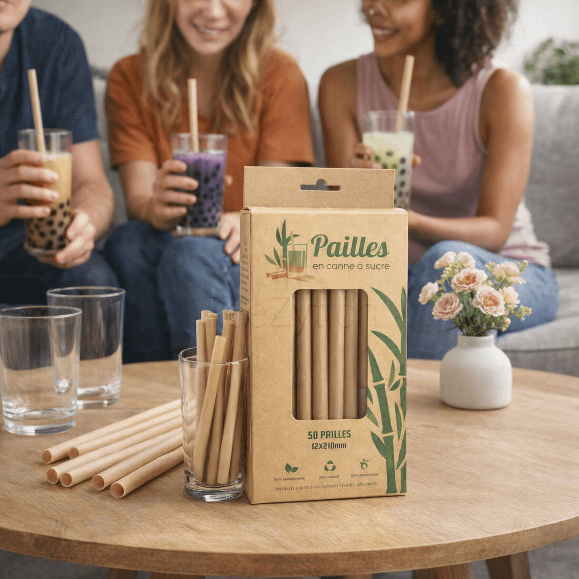 Ein Bild von Strohhalme für Bubble Tea - Pack a 50 Stück, in der Kategorie Teezubehör