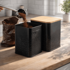 Ein Bild von Vorratsdose Schwarz - COFFEE, in der Kategorie Teedosen