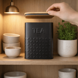 Ein Bild von Vorratsdose Schwarz - TEA, in der Kategorie Teedosen