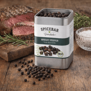 Ein Bild von Whisky-Pfeffer - Bio - Dose a 70g, in der Kategorie Kräuter und Gewürze Pfeffer