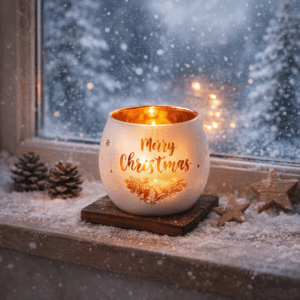 Ein Bild von Windlicht - Fröhliche Weihnachten, in der Kategorie Kerzen Windlicht