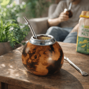 Ein Bild von Calabasa mit Brandmalerei, in der Kategorie Teezubehör Calabasa (Mate-Becher)