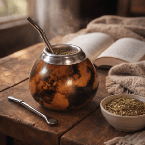 Ein Bild von Calabasa mit Brandmalerei, in der Kategorie Teezubehör Calabasa (Mate-Becher)
